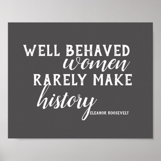 Eleanor Roosevelt cite une affiche sur les femmes (Devant)