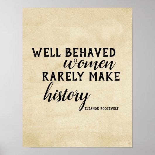 Eleanor Roosevelt citeert poster over vrouwen (Voorkant)