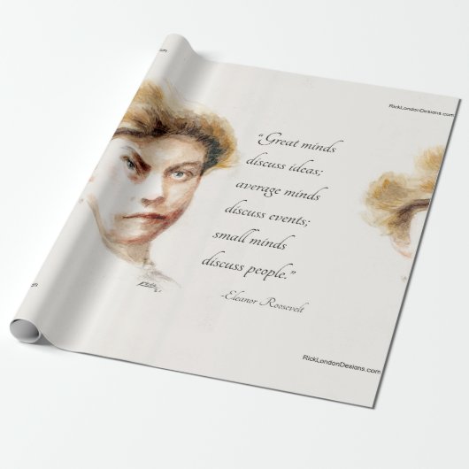 Eleanor Roosevelt & Great Minds Quote Cadeaupapier (Uitgerold)
