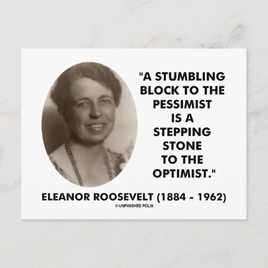 Eleanor Roosevelt Pessimist Briefkaart (Voorkant)