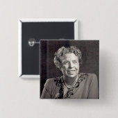 eleanor_roosevelt vierkante button 5,1 cm (Voorkant /achterkant)