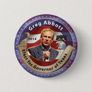 Elect Greg Abbott for Governor of Texas - 2014 Ronde Button 5,7 Cm