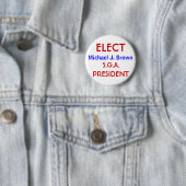 ELECT, Michael J. Brown, PRESIDENT, SA Ronde Button 5,7 Cm (In situ)