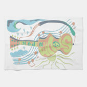 Electic gitaar stum strand leven theedoek (Horizontaal)