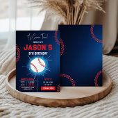 Electric Baseball Birthday Invitation
