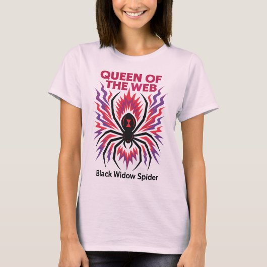 Electric Black Widow Spider T-shirt (Voorkant)