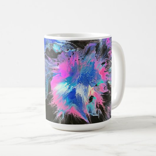 Electric Bloom Abstract Coffee Mug (Devant droit)