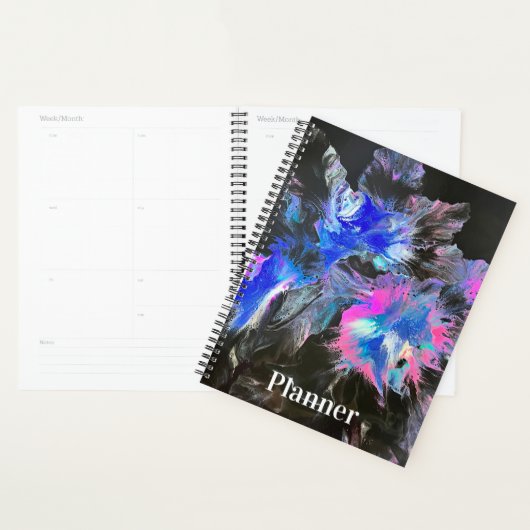 Electric Bloom Abstract Spiral-bound Planner (Display)