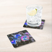 Electric Bloom Coaster Set - Abstract Vierkante Kartonnen Onderzetter (Insitu)