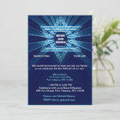 Electric Blue Bar Mitzvah Kaart (Staand voorkant)
