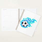 Electric Blue Flaming Soccer Ball Sports (Devant avec enveloppe)