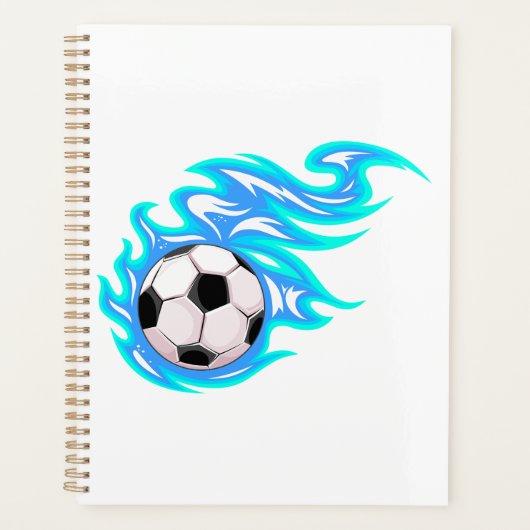 Electric Blue Flaming Soccer Ball Sports (Devant)