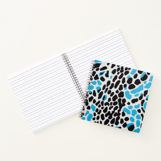 Electric Blue Leopard Notitieboek (Binnen)