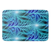 Electric Blue Luminous Fractal Repeating Pattern Badmat (Voorkant)