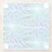 Electric Blue Luminous Fractal Repeating Pattern Glazen Onderzetter (Achterkant)