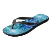 Electric Blue Luminous Fractal Repeating Pattern Teenslippers (Schuin)