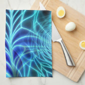 Electric Blue Luminous Fractal Repeating Pattern Theedoek (Quarter Fold)