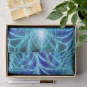 Electric Blue Luminous Fractal Repeating Pattern Tissuepapier (Geschenk)