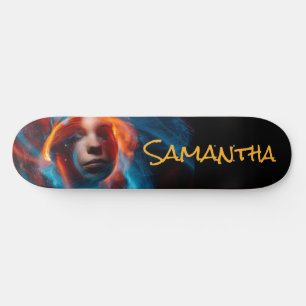 Electric Blue Personalized Girl Skateboard