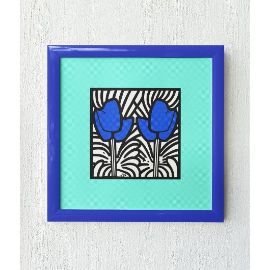 Electric Blue Pop Art Tulpen Poster