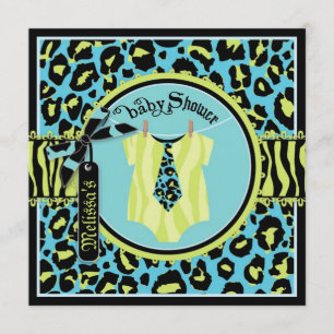 Electric Blue Rock Star Jumper & Stropdas Baby sho Kaart