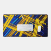 Electric Blue Yellow Glowing Futuristic Line Art (Clavier et souris)