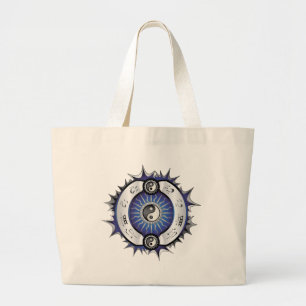 Electric Blue Yin Yang Grote Tote Bag