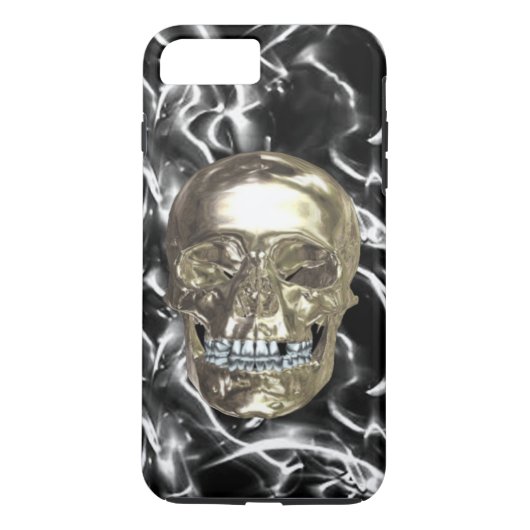 Electric Chrome Skull iPhone 7 Hoesje (Achterkant)