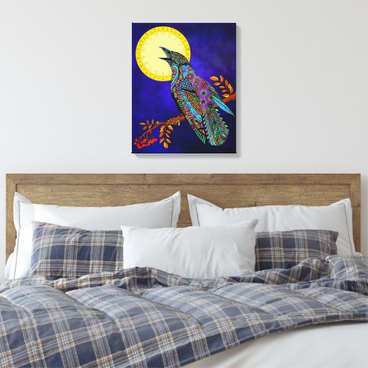 Electric Crow Canvas Afdrukken (Insitu (Slaapkamer))