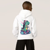 Electric Dino Kids T-Shirt Design Neon Pop (Dos entier)