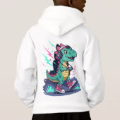 Electric Dino Kids T-Shirt Design Neon Pop (Dos)