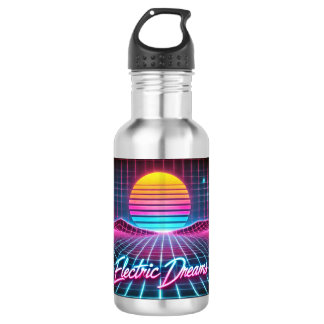 Electric Dreams Retro Neon Mok – jaren '80 Waterfles