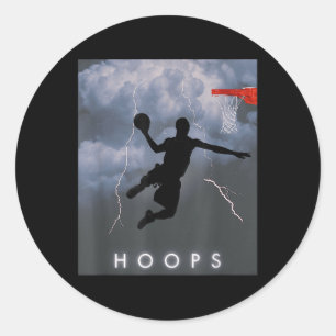 Electric Dunk Storm Basketball Hoops Shirt Ronde Sticker