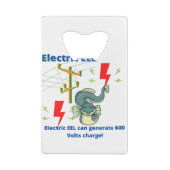 Electric EEL Can Generate 600 Volts Kredietkaart Flessenopener (Achterkant)