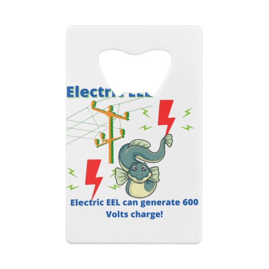 Electric EEL Can Generate 600 Volts Kredietkaart Flessenopener (Achterkant)