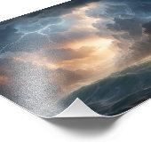 Electric Fury: Het Storm van de oceaan het Schilde Foto Afdruk (Hoek)