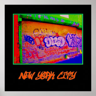 "Electric Graffiti Gates New York Poster" Poster