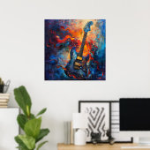 Electric Guitar Art Poster (Thuiskantoor)
