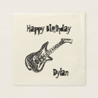 Electric Guitar Birthday Servet