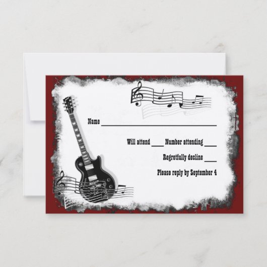Electric Guitar Black Red Music RSVP (Voorkant)