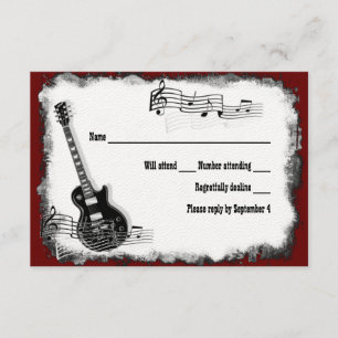 Electric Guitar Black Red Music RSVP Kaartje