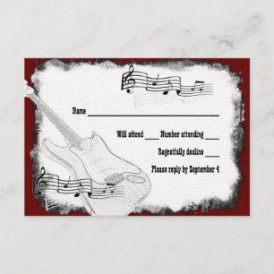 Electric Guitar Black Red White Music RSVP Kaartje