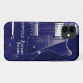 Electric Guitar Blue Metallic Custom iPhone 5 Hoes (Achterkant (horizontaal))