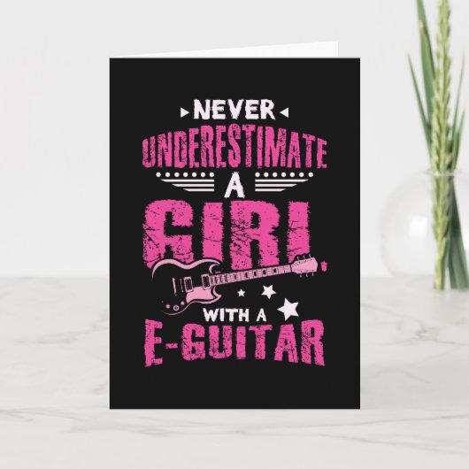 Electric Guitar Girl Kaart (Voorkant)