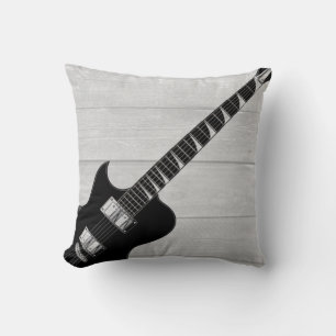 Electric Guitar Grey Wood Pop Art Kussen
