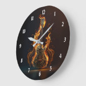 Electric guitar on fire grote klok (Hoek)