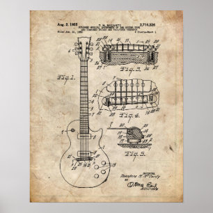 Electric Guitar Patent Poster