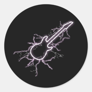 Electric Guitar Ronde Sticker