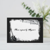 Electric Guitar Rough Music rsvp met enveloppen (Staand voorkant)