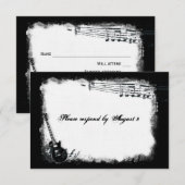 Electric Guitar Rough Music rsvp met enveloppen (Voorkant / Achterkant)
